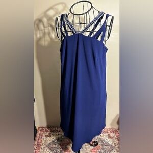 size 10 womens floral blue bling  formal dress dance medium large ten formal